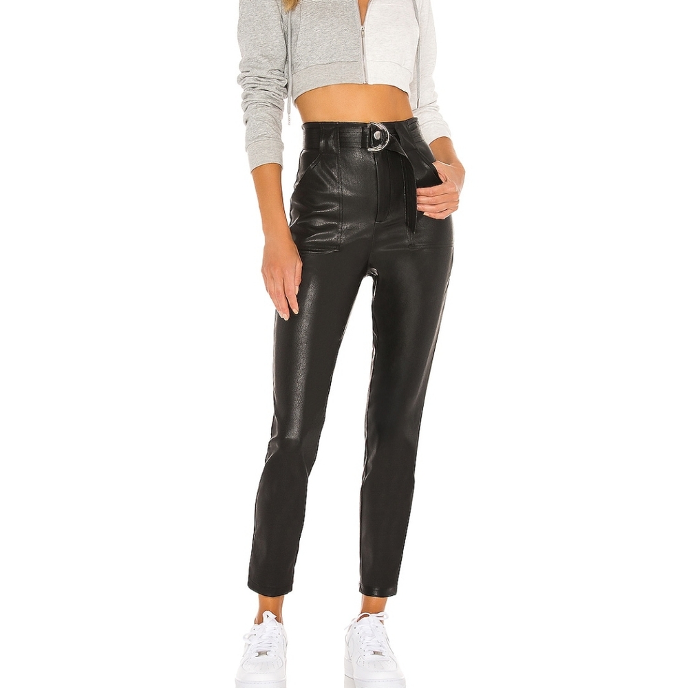 Leather high waist pants